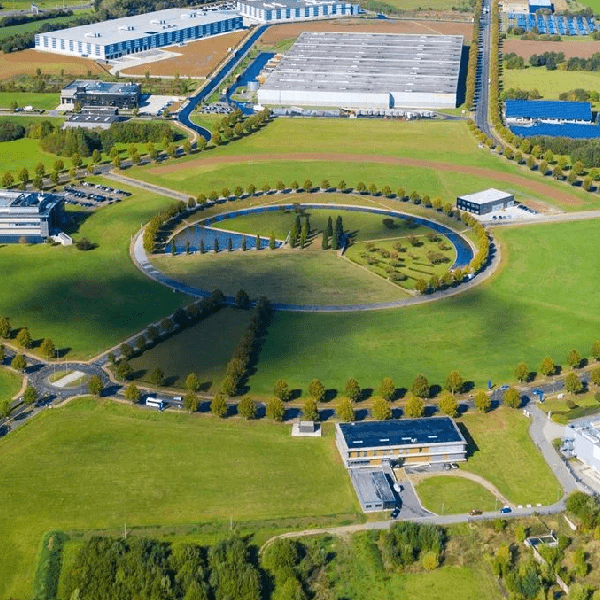 Bedrijventerrein in een vierkant